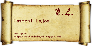 Mattoni Lajos névjegykártya